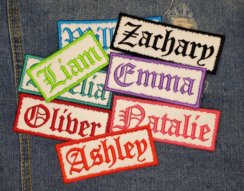 Custom Name Patch Embroidered Personalized Iron on Name Tag Etsy