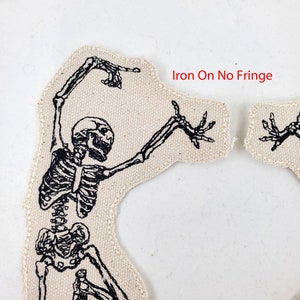 Dancing Skeleton Embroidered Patch Canvas Patch Hole in my Jeans Patch image 2