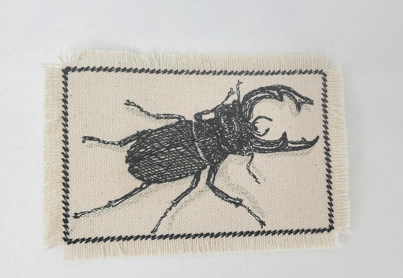 Stag Beetle Creeping Embroidered Patch Canvas Patch - Backpack Patch ...