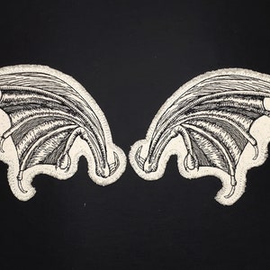 Parche bordado de alas de murciélago, juego de parches de lona - Parche para un agujero en mis jeans - Parche para mi chaqueta de mezclilla