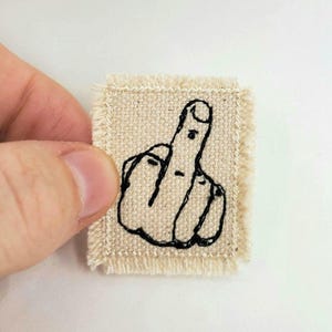 Middle Finger Embroidered Patch Embroidered Patch | Patch Jacket | Hole in your jeans? Snarky Funny Patch | Add messenger bag or tote