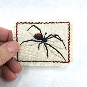 Black Widow Spider Embroidered Patch Canvas Patch Spider Web