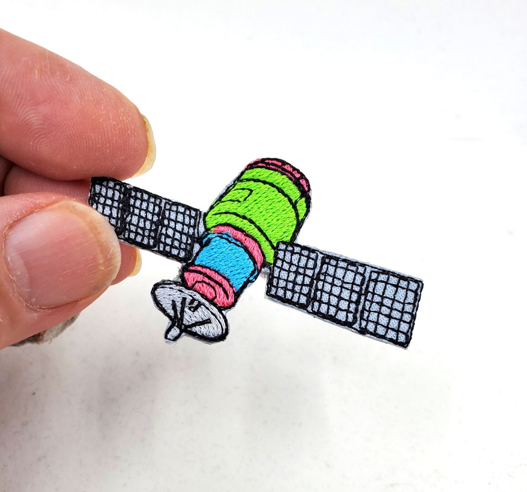 Satellite Iron on Patch Embroidered Patch - Backpack Patch - Iron on ...
