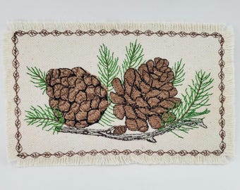 Pine Cone Embroidered Patch: Nature Inspired Camper Gift