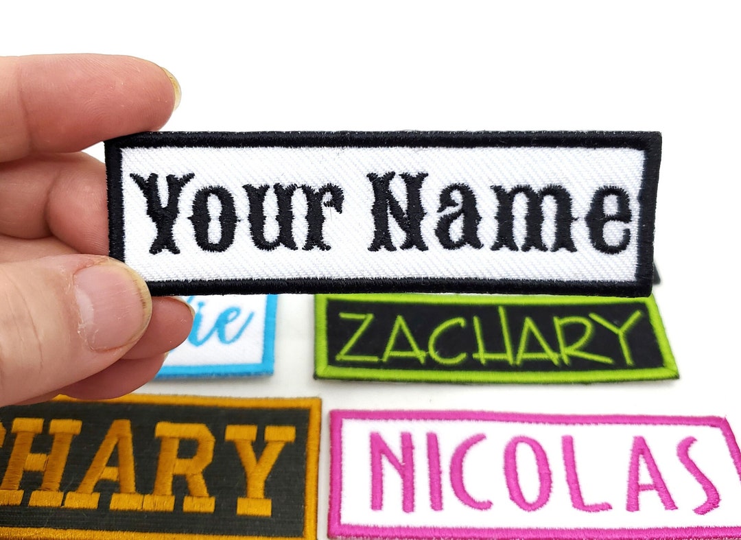 Custom Name Patch Embroidered Iron on Name Tag Personalized Name Tag