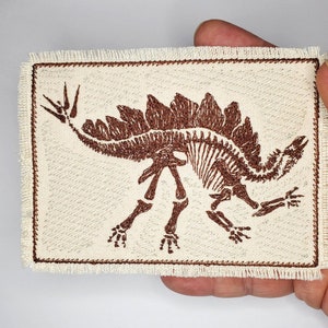 Stegosaurus Fossil Embroidered Canvas Patch - Back Pack Patch - Patch Jacket - Patch for Jeans - Dinosaur