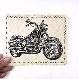 Motorcycle Embroidered Patch Canvas Patch - Add a patch to your jean or jacket.