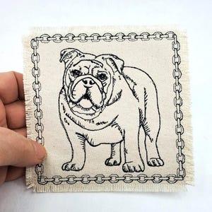 Bulldog Patch - Bully - Puppy Dog Embroidered Patch Canvas Patch