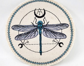 Libelle met lichtgevende vleugels Geborduurde patch Canvaspatch - rugzakpatch - patchjas - patchcollectie