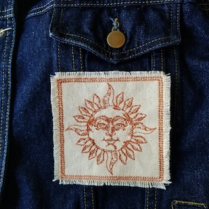 Sun Embroidered Patch Celestial Canvas Patch - Etsy