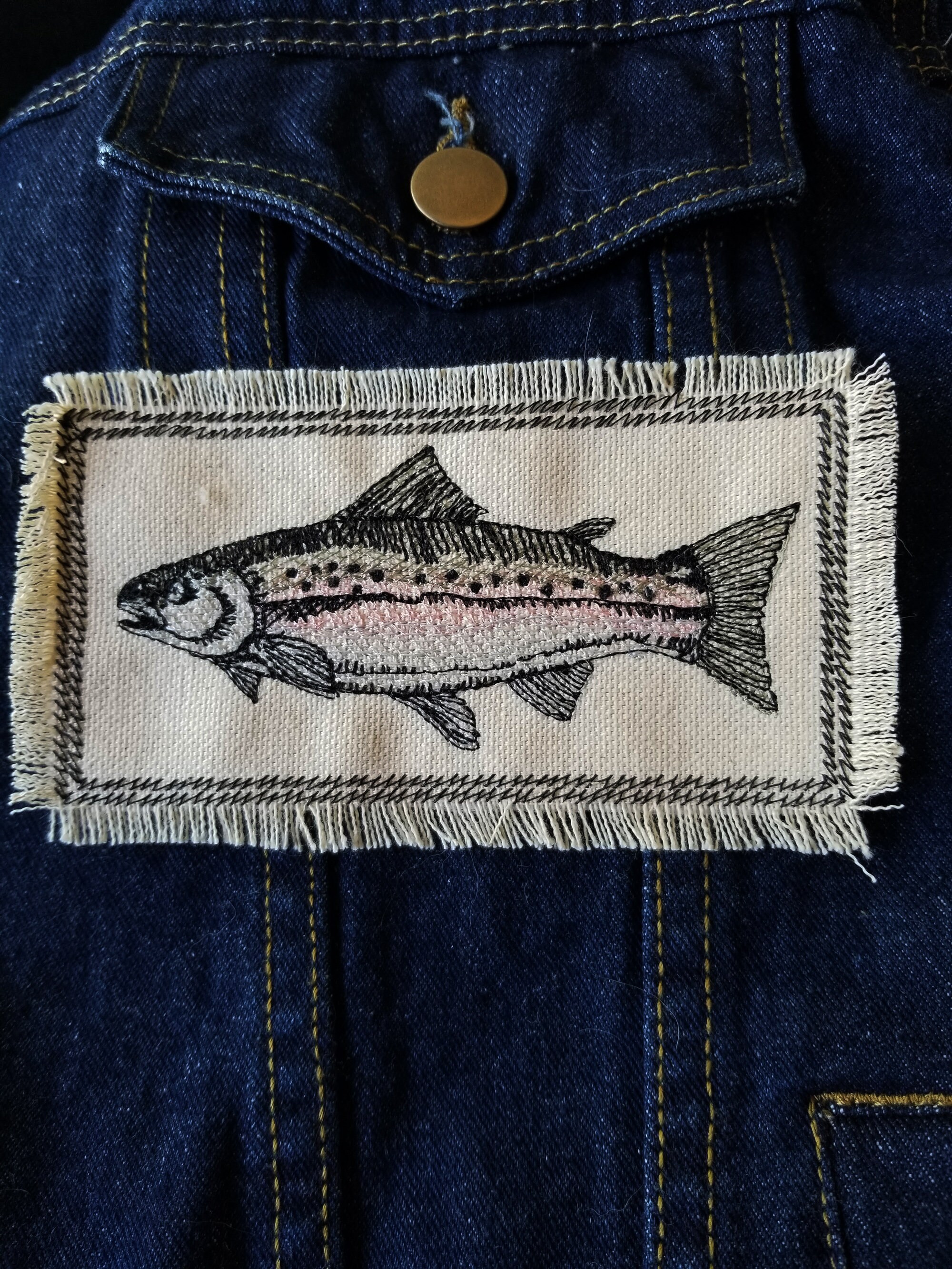 Rainbow Trout Embroidered Patch Canvas Patch Wildlife Patch Etsy