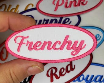 Personalized Name Patch Embroidered Iron On Name Tag - Garage Name Tag - name iron on patch - uniform name patch - Choose your color