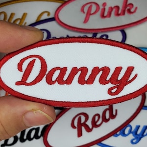 Personalized Name Embroidered Iron On Name Tag - Garage Name Tag - name iron on patch - uniform name patch -Choose your color Add your name