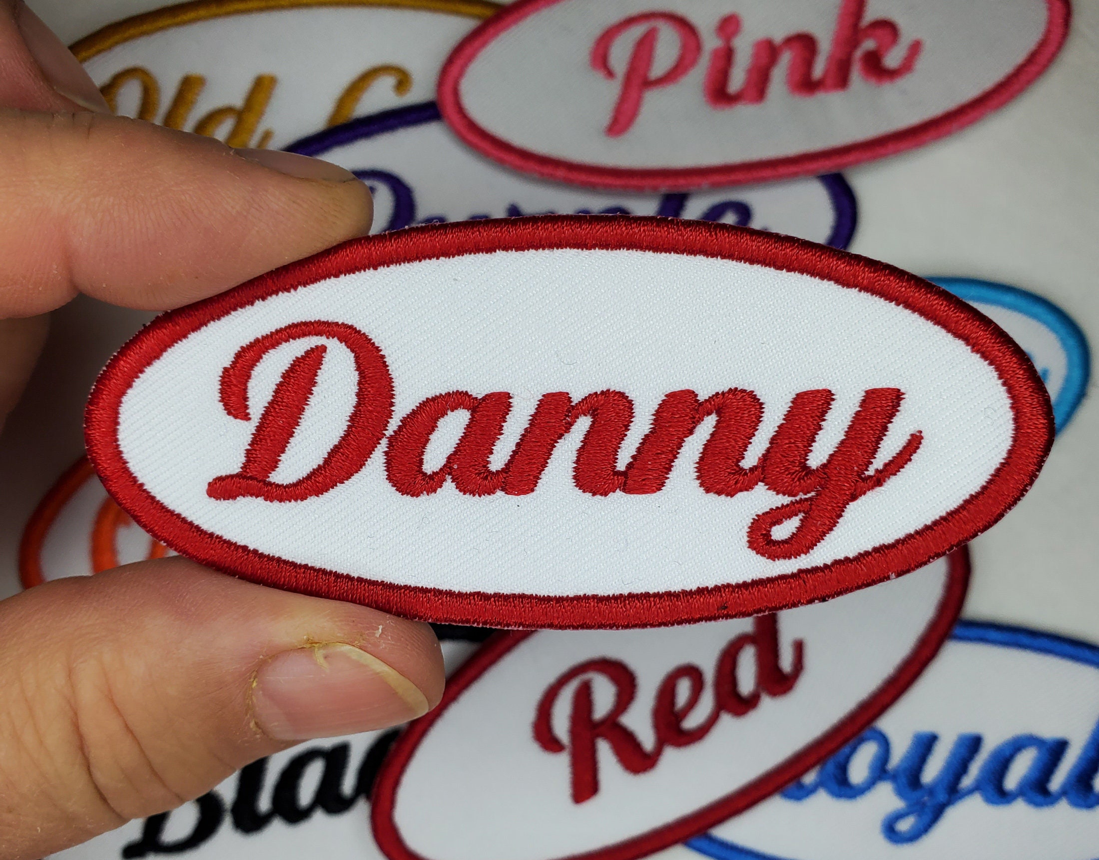 Vintage Embroidered Oval Uniform Name Patches Men's Names CHOOSE