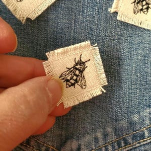 Tiny Fly Embroidered Patch Canvas Patch - Fix a hole in your jeans - Add to your patch jacket, backpack or messenger bag