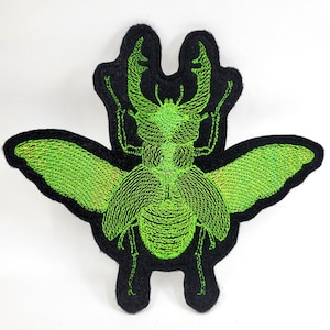 Large Stag Beetle Embroidered Patch Canvas Patch - Back Pack Patch - Patch Jacket