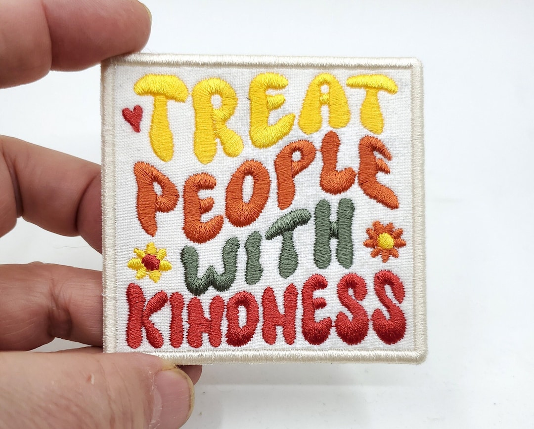 Treat People With Kindness Iron on Patch - Back Patch - Backpack Patch ...