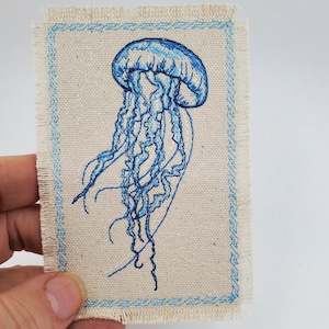 Jellyfish Embroidered Patch - Backpack Patch Embroidery - Sea life Ocean lover gift