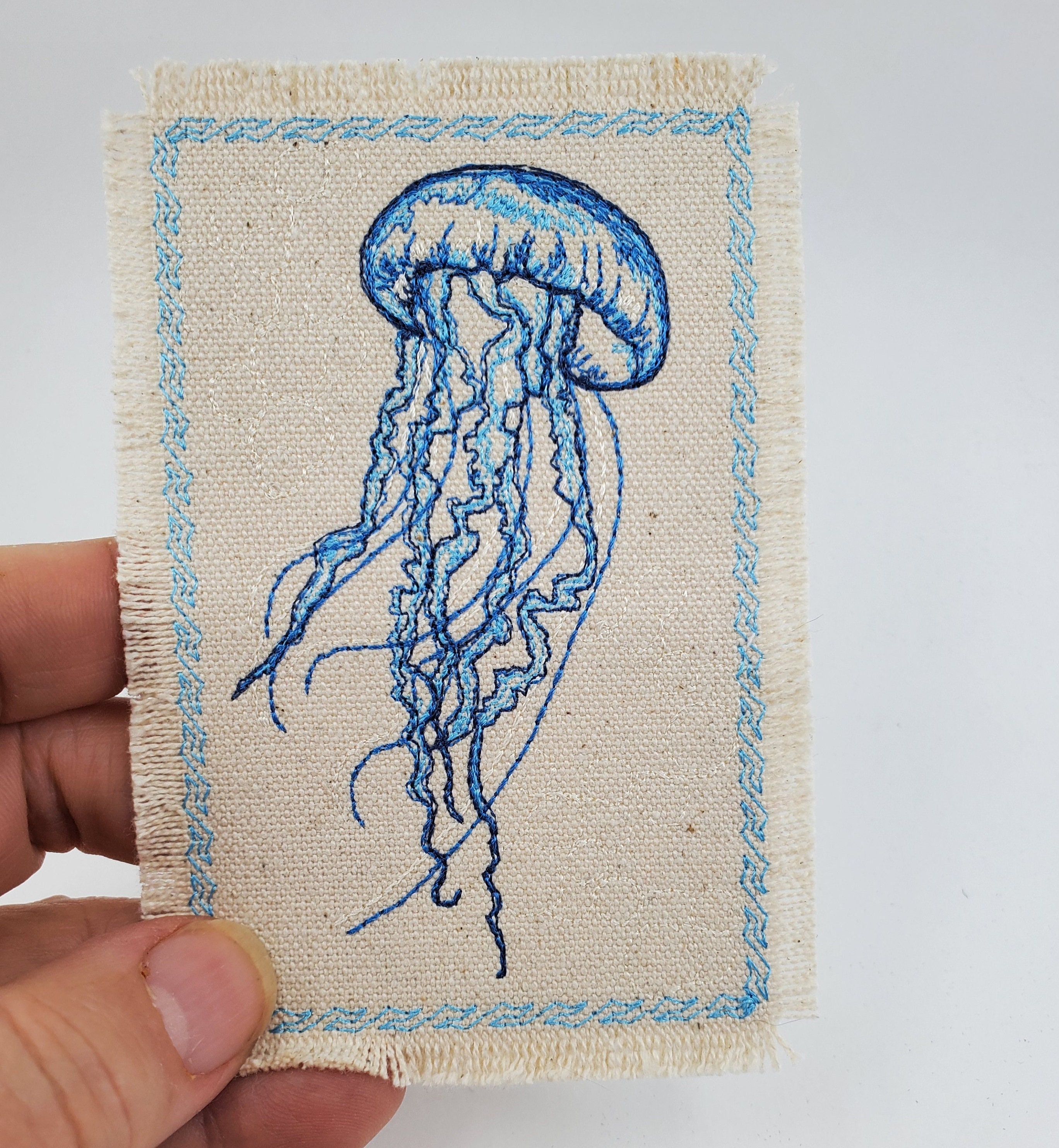 Kleine Qualle Applikation Aufnäher Ocean Sealife Badge 3,5 Cm