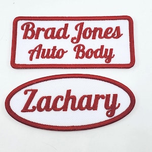 Personalized Uniform Name/Company Patch Embroidered Iron On - Garage Name Patch