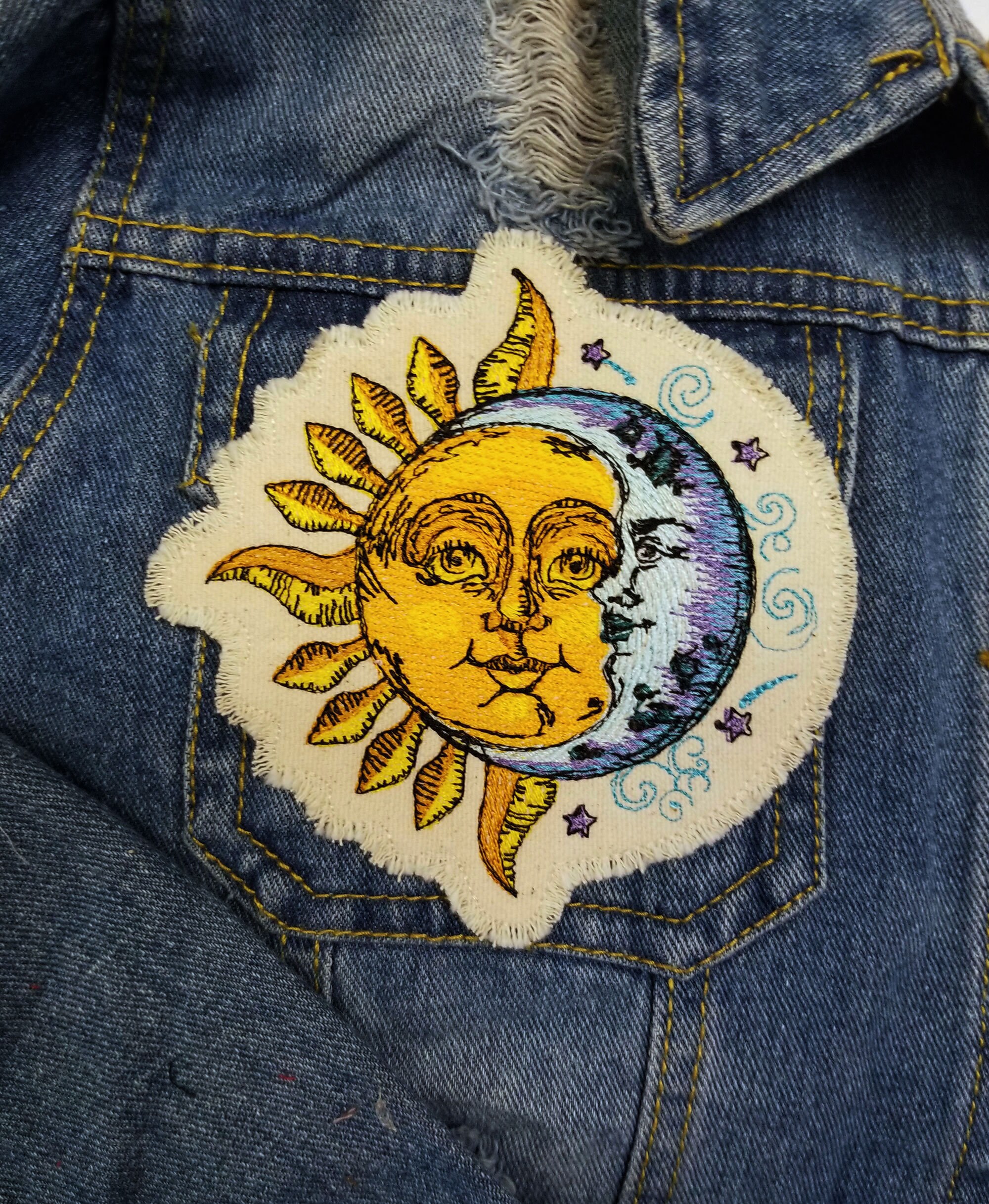 Moon Patch Colorful Sun and Moon Embroidered Patch Celestial Canvas Patch - Etsy
