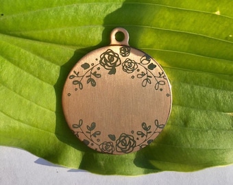 Flower design dog pet ID tag