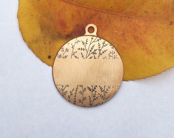 Plant border design dog pet ID tag