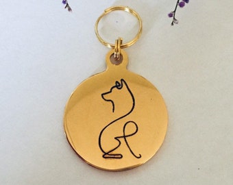 Shiba inu dog ID tag or keychain