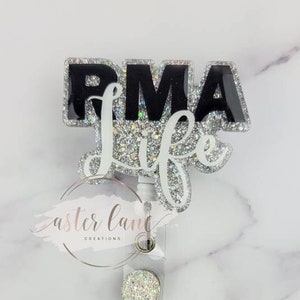 RMA Life Badge Reel RMA Gift Glitter Badge Reel Cute Badge 