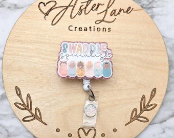Swaddle Specialist, Cute Babies Badge Reel, Nicu Nurse Badge Reel, Baby Nurse Gift, Nicu Badge Reel, Labor and Delivery Badge Reel