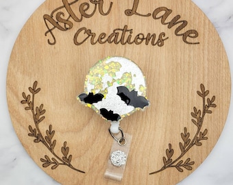 Moon Badge Reel, Glow in the Dark Badge Reel, Halloween Badge Reel, Fall Badge Reel, Pretty Badge Reel, Gift for Fall, Gift for Teacher