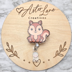 Squirrel Badge Reel, Medical Badge Reel, Cute Squirrel Gift, Badge Reel, Cute Animal Badge Reel, Cute Animal Gift, ID Holder