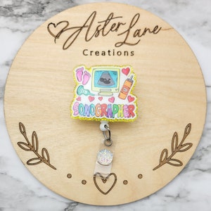 Sonographer Badge Reel, Badge Reel, Glitter Badge Reel, Medical Sonographer Badge Reel, Ultrasound Tech Badge Reel, Ultrasound Gift