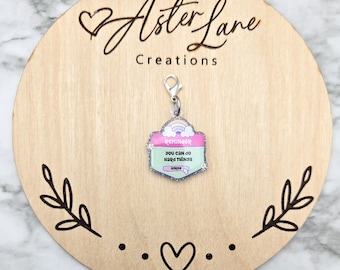 Badge Reel Charm, Cute Charm, Dust Plug Charm, Glitter Charm, Badge Charm, Clip On Charm, Badge Charm, You Can Do Hard Things, Mental Health