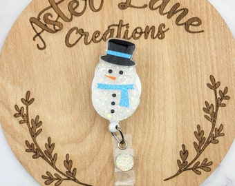 Snowman Badge Reel, Winter Badge Reel, Christmas Badge Reel, Cute Badge Reel, Nurse Badge Reel, ID Holder, Teacher Badge Reel