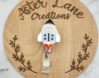 Astronaut Badge Reel, Glitter Badge Reel, Cute Badge Reel, Rocket Badge Reel, Medical Badge Reel, Acrylic Badge Reel, Space Badge Reel