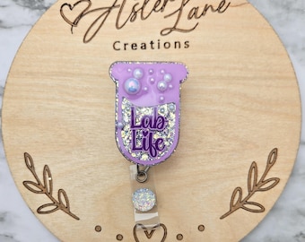 Lab Tech Badge Reel, Lab Tech Gift, Medical Badge Reel, ID Holder, Retractable Badge Reel, Beaker Badge Reel, Lab Tech Co Worker Gift