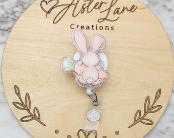 Easter Egg Badge Reel, Spring Badge Reel, Pretty Badge Reel, Badge Reel, Easter Gift, Glitter Badge Reel, Gift for Nurse, Cute Bunny