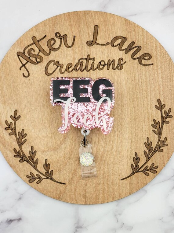 EEG Tech Badge Reel, EEG Tech Gift, Badge Reel, Cute Badge Reel, Womens Gift, Medical Badge Reel, Medical ID Holder, Practical Gift Idea