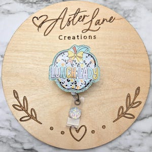Lunch Lady Badge Reel, School Lunch Lady, Badge Reel, Lunch Lady Gift, Glitter Badge Reel, Badge Reel, School Gift, Cute Lunch Lady Gift