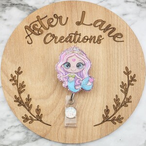 Mermaid Badge Reel, Cute Mermaid, Mermaid Gift, Summer Badge Reel, Beach Badge Reel, Cute Gift Idea, Glitter Badge Reel, ID Holder
