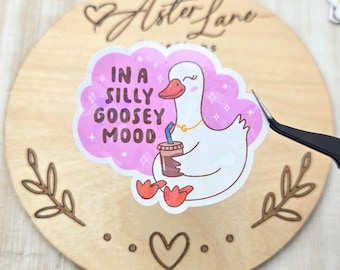 Silly Goose Sticker, EReader Sticker, Cute Sticker, Reader Gift, Silly Goosey Mood, Cute Goose, Water Bottle Sticker, Tumbler Sticker