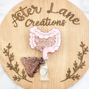 Intestines Badge Reel, Poop Badge Reel, Stomach Badge Reel, Cute Badge Reel, Glitter Badge Reel, Practical Gift, GI Badge Reel, GI Gift