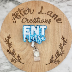 ENT Nurse Badge Reel, ENT Nurse Gift, Glitter Badge Reel, Women&#39;s Badge Reel, Job Badge Reel, Nurse Gift, CT Badge Reel, Id Holder