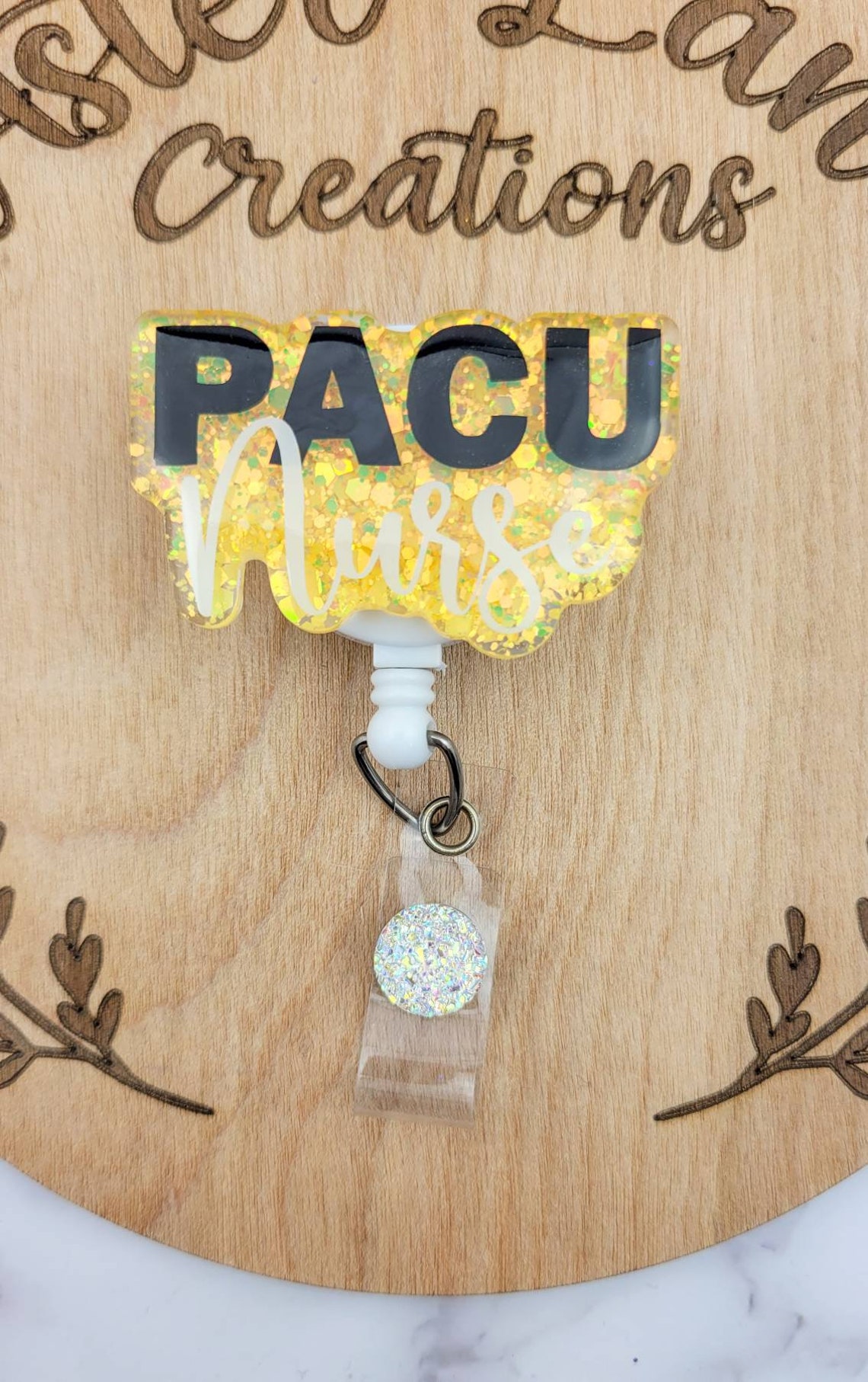 PACU Nurse Badge Reel PACU Gift Glitter Badge Reel Cute Etsy