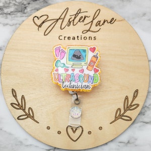 Ultrasound Tech Badge Reel, Sonographer Badge Reel, Badge Reel, Glitter Badge Reel, Medical Sonographer Badge Reel, Ultrasound Tech Gift
