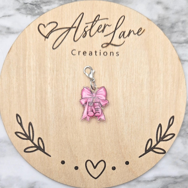 Badge Reel Charm, Cancer Charm, Medical Charm, Glitter Charm, Badge Charm, Nurse Charm, October Charm, Fall Charm, Breast Cancer Charm