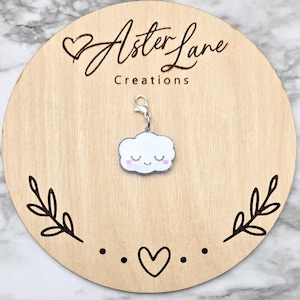 Badge Reel Charm, Cloud Charm, Medical Charm, Glitter Charm, Badge Charm, Clip On Charm, Cute Cloud, Cloud Gift, Badge Acessory