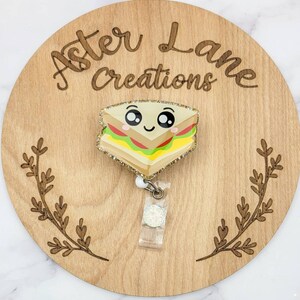 Sandwich Badge Reel, Food Badge Reel, Cafeteria Badge Reel, Cute Sandwich, Waitress Badge Reel, Funny Badge Reel, Badge Reel, Food Gift