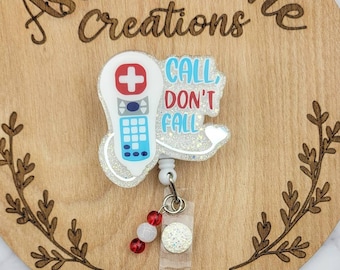 Call Dont Fall Badge Reel, Nurse Badge Reel, Cute Badge Reel, Gift for any Nurse, Medical Badge Reel, Medical Badge Reel, Badge Reel